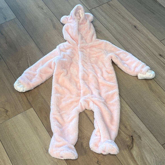 Magnetic Me Other - Magnetic Me Pink fuzzy teddy Bear Footie suit